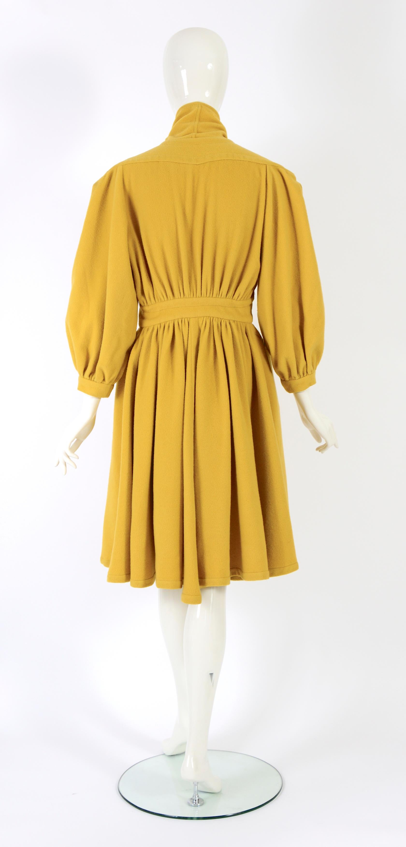 Thierry Mugler F/W 1983 runway collectable mustard yellow wool coat 1