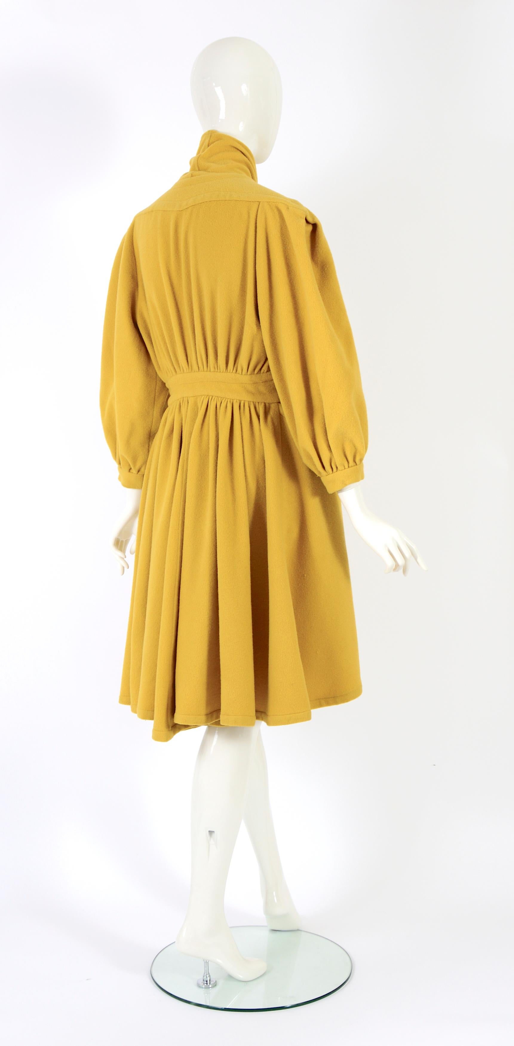 Thierry Mugler F/W 1983 runway collectable mustard yellow wool coat 2