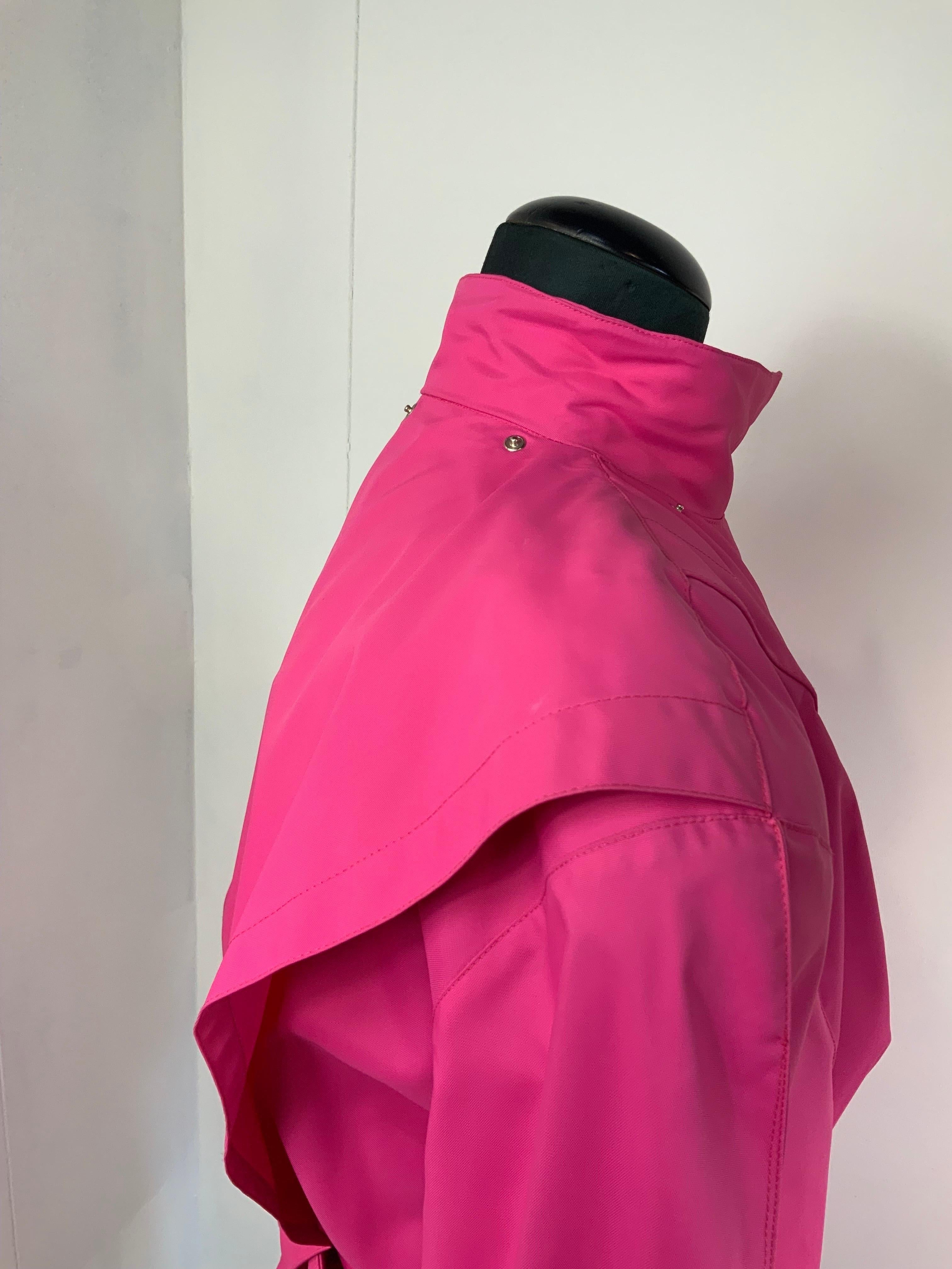 Thierry Mugler fucsia vintage trench  In Good Condition For Sale In Carnate, IT