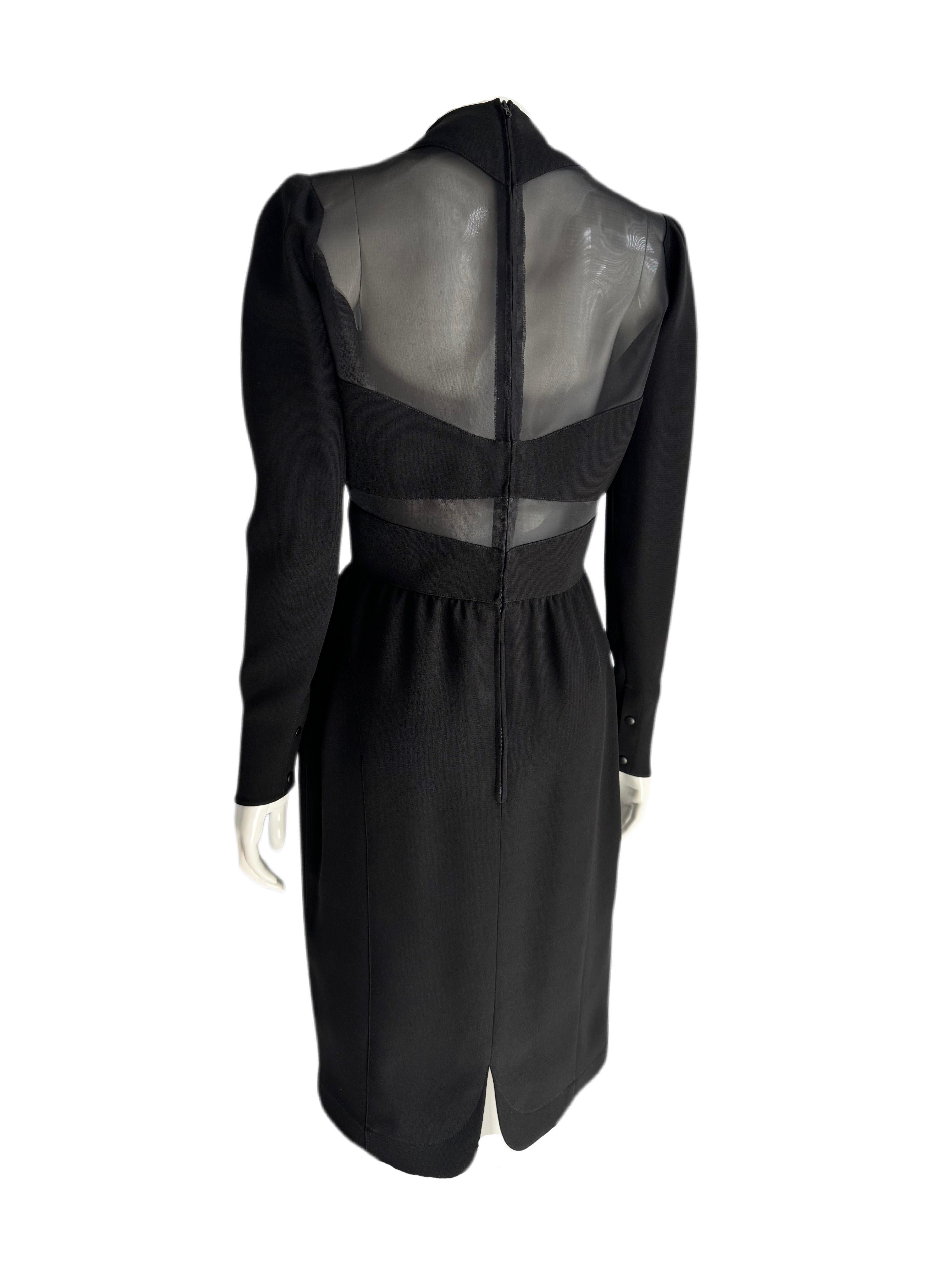 Iconic Thierry Mugler Mesh Insert Dress from Fall/Winter 1991 - 1992 Hiver Shiva Surrealiste
Collection.
The dress was photographed by Manfred Thierry Mugler himself for Hiver Shiva advertisement campaign, modeled by Shana Zadrick in 1991.
Made with