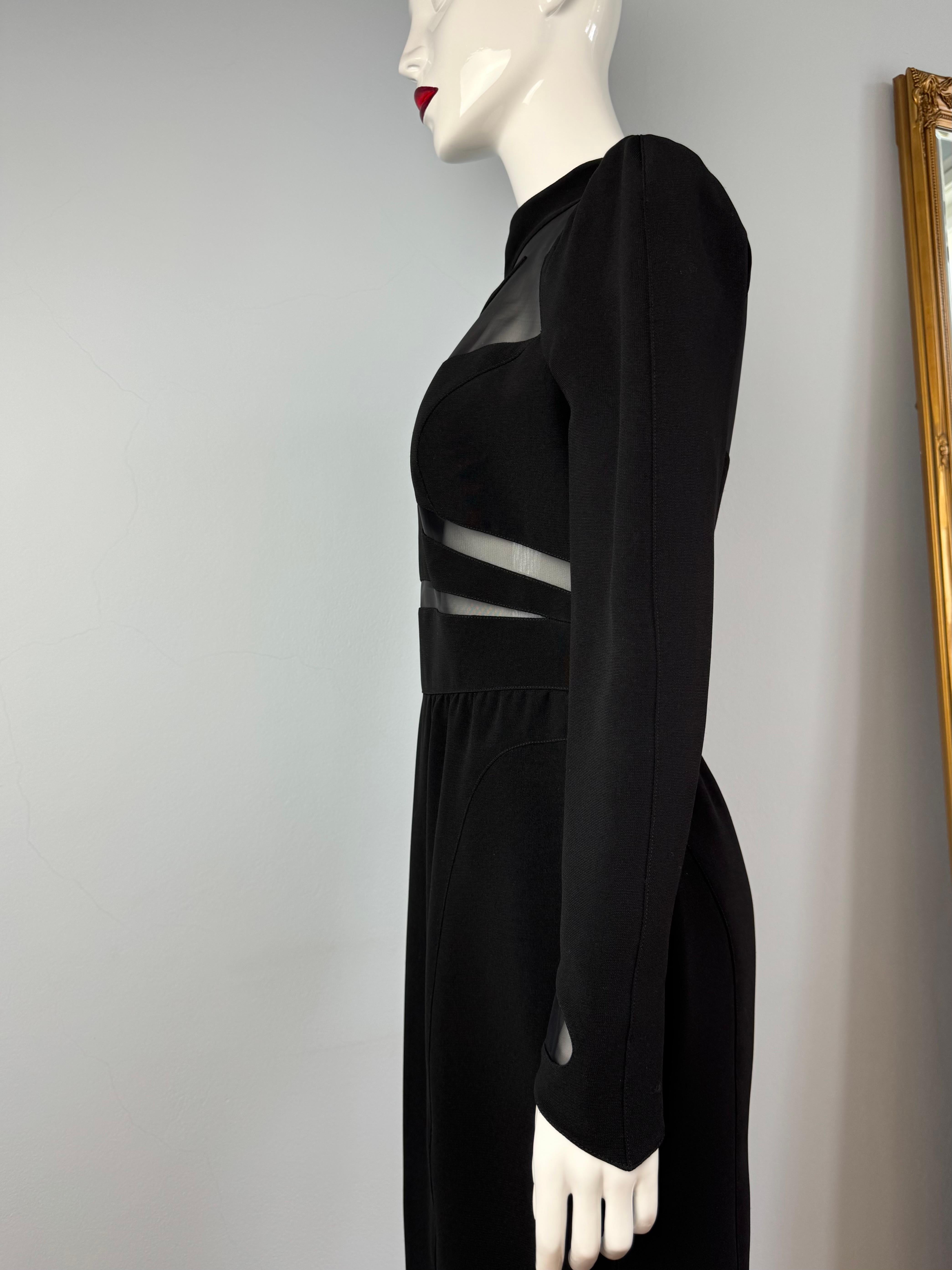 Thierry Mugler FW 1991 Futuristic Mesh Insert Dress For Sale 1