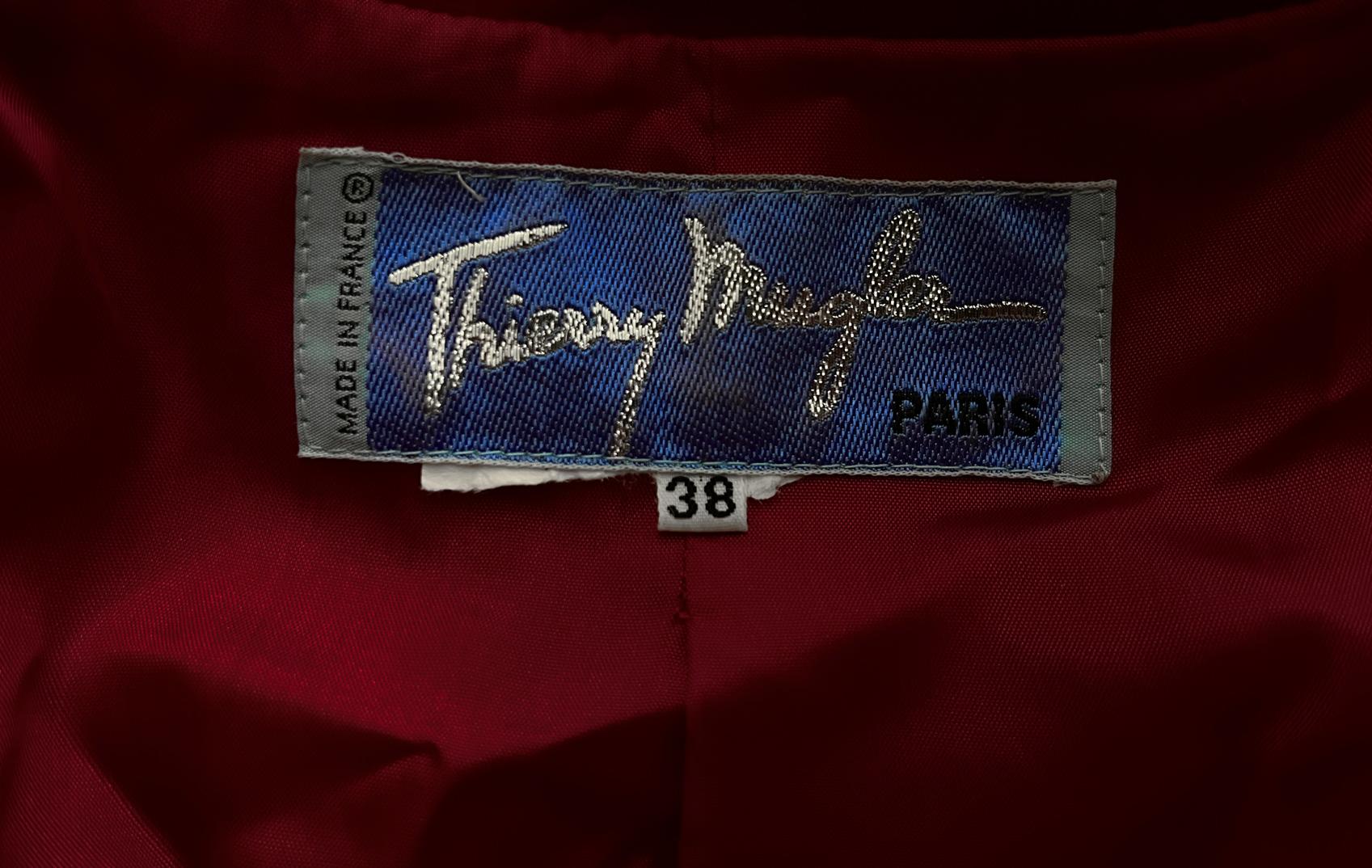 Thierry Mugler FW 1992 Stunning Red Velvet Sculptural Ensemble 4
