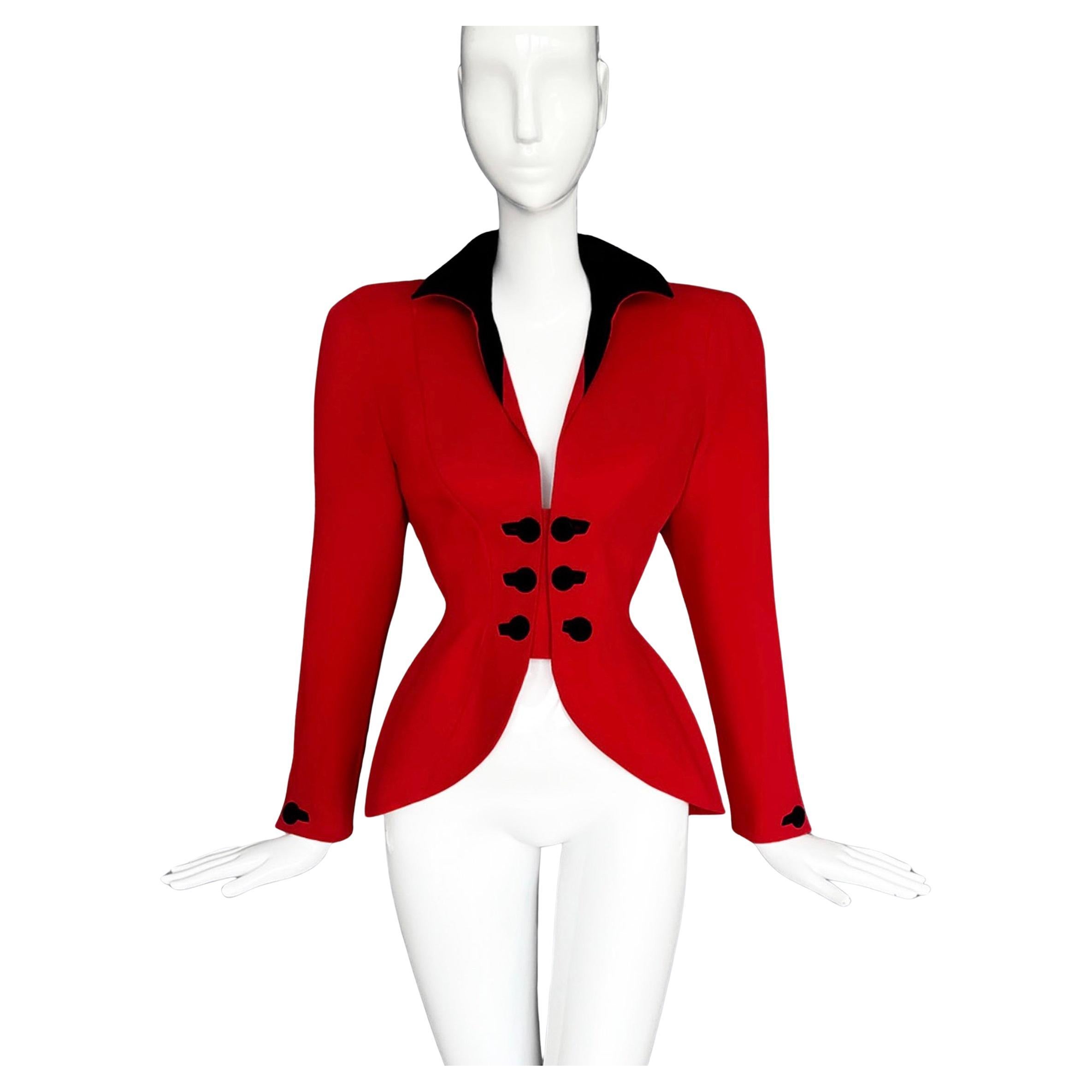 Thierry Mugler FW 1993 Rare Red Archival Runway Jacket