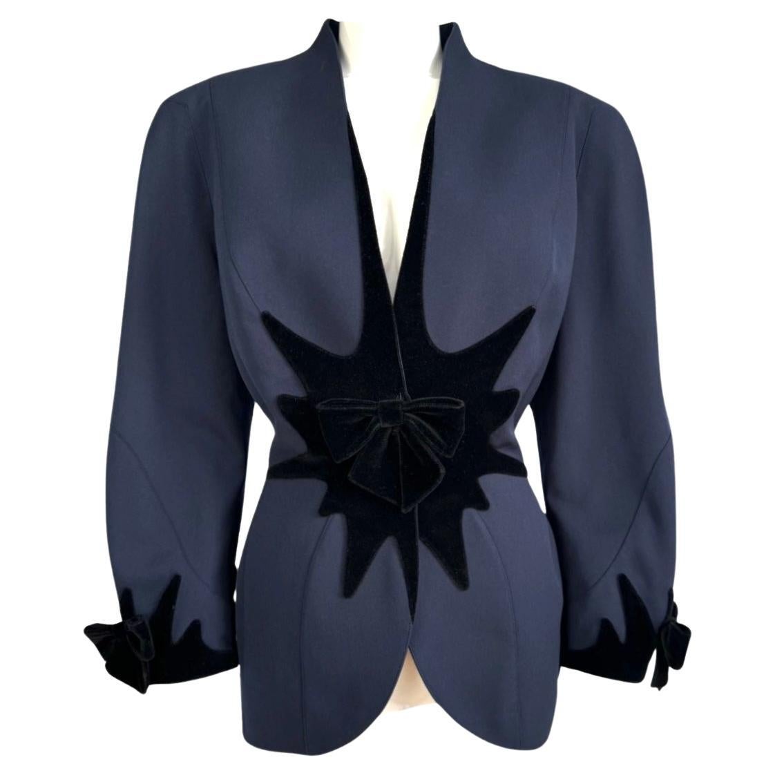Chaqueta de terciopelo con aplique Thierry Mugler FW 1994 en venta