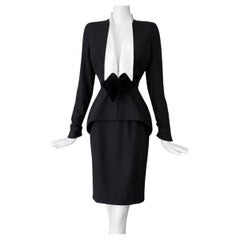 Thierry Mugler FW 1995 Bombshell Silk Details Skirt Suit