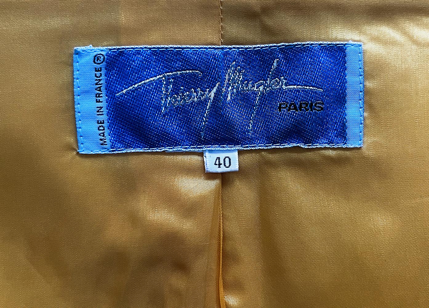 Thierry Mugler FW 1995 Gold Silk Runway Jacket seen on Kate Moss For Sale 7