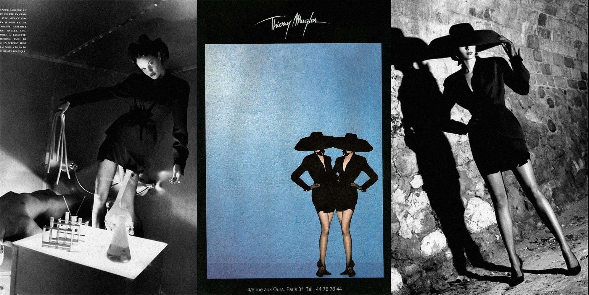 Thierry Mugler FW 1995 Ensemble scultoreo in velluto blu e nero In condizioni ottime in vendita a Berlin, BE