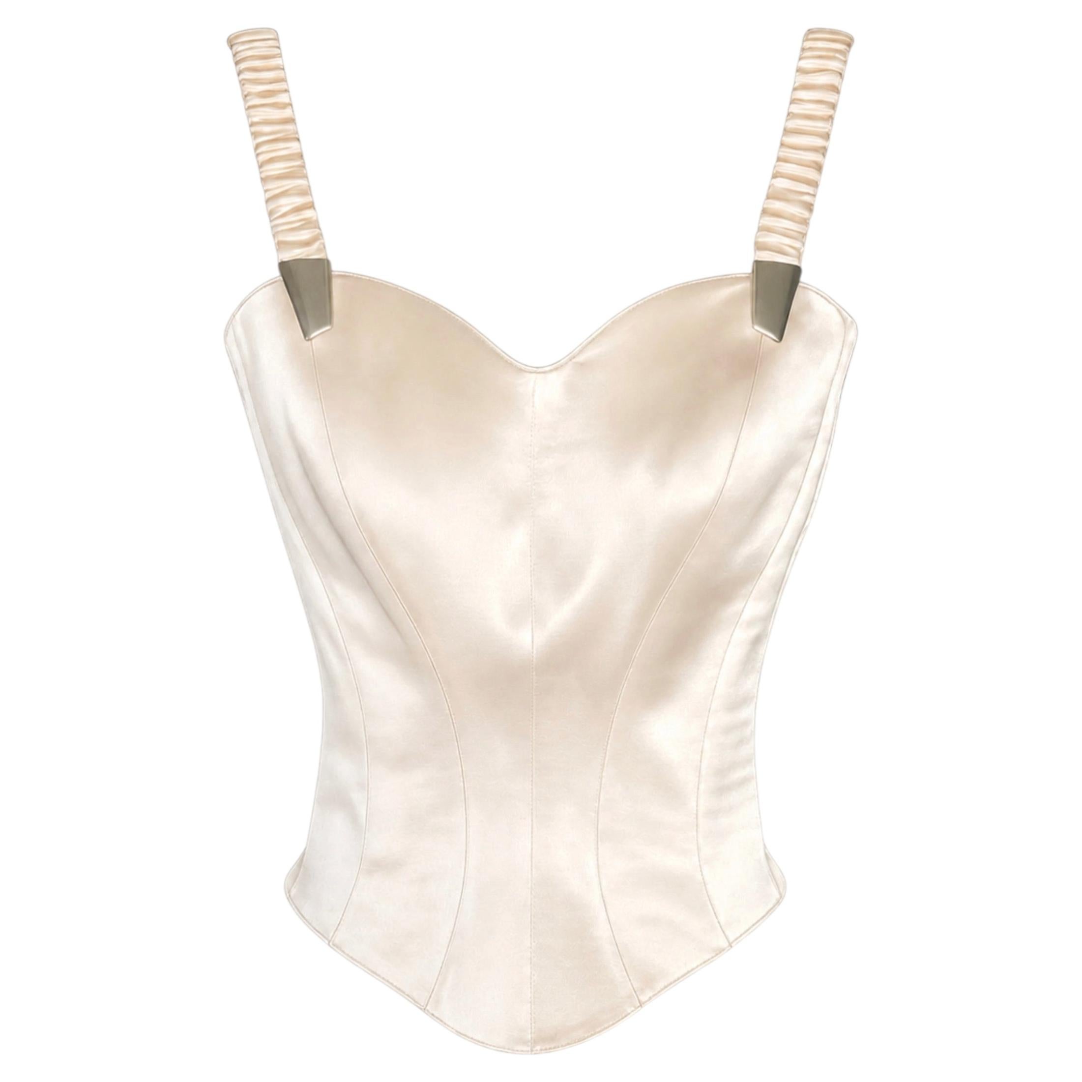 Thierry Mugler FW 1998 Silk Corset Bustier Top Bodice