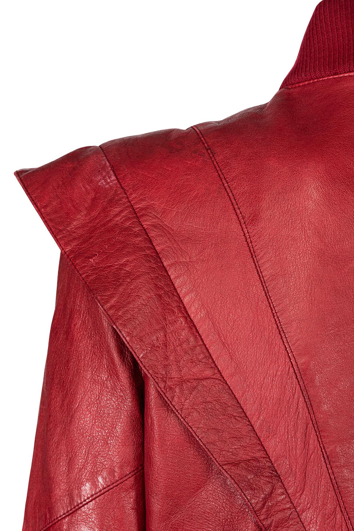 THIERRY MUGLER FW 79 Iconic and Rare Double Breast Leather Jacket in vendita 1