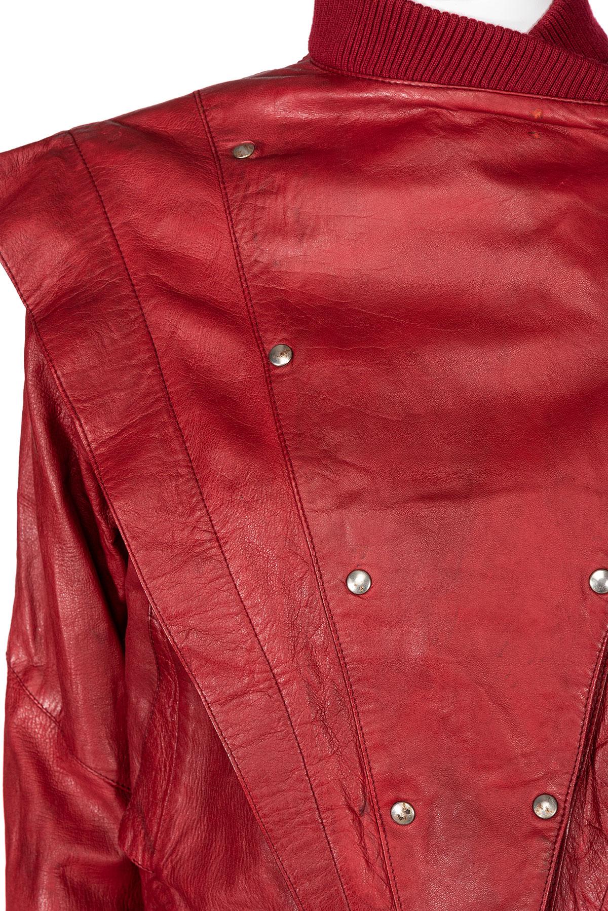 THIERRY MUGLER FW 79 Iconic and Rare Double Breast Leather Jacket in vendita 2