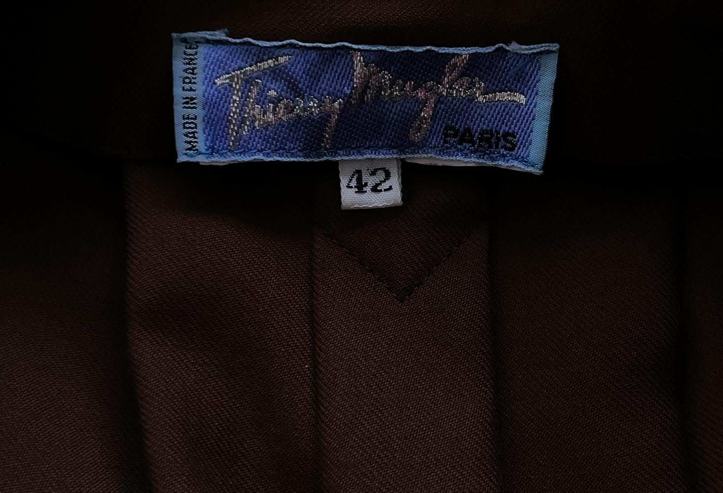Thierry Mugler H/W 1987 Archivalisches dramatisches Kleid aus Wolle  im Angebot 6