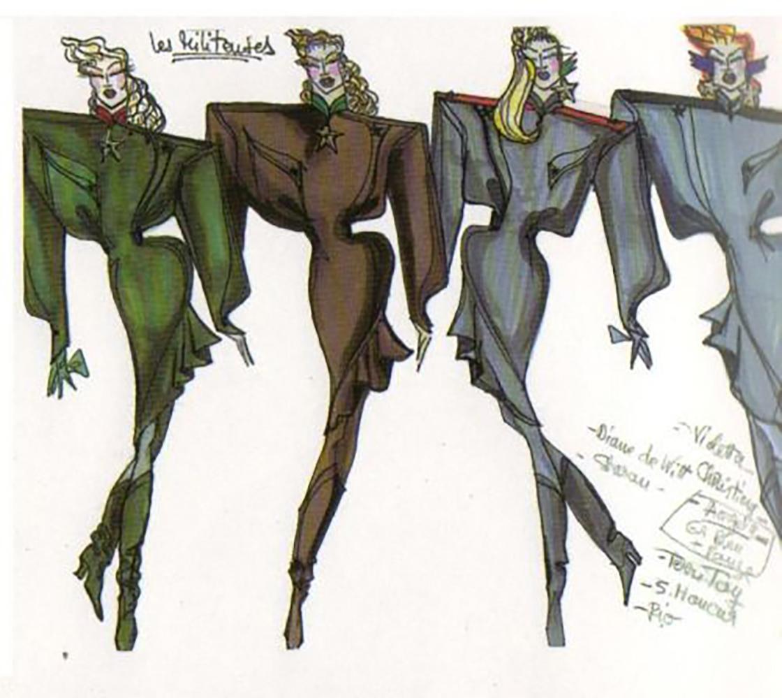 Thierry Mugler H/W 1987 Archivalisches dramatisches Kleid aus Wolle  im Angebot 3