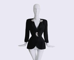 Thierry Mugler Glam Jacket Shooting Star Crystal Glam Black Dramatic Sculptural