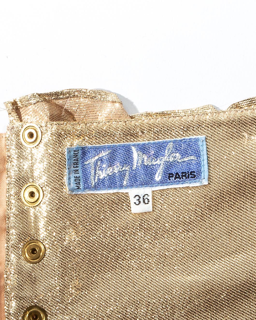 Thierry Mugler gold lamé corset, ss 1985 In Good Condition In London, GB