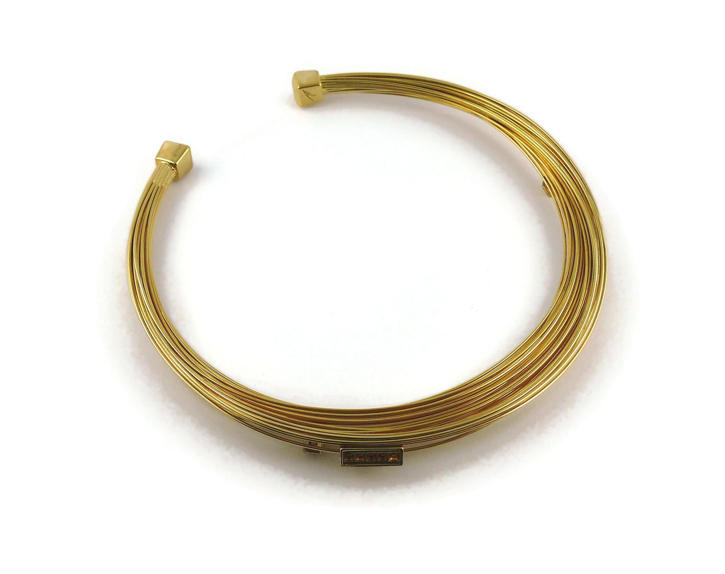 Thierry Mugler Gold Toned Bundled Wires Choker Necklace For Sale 3