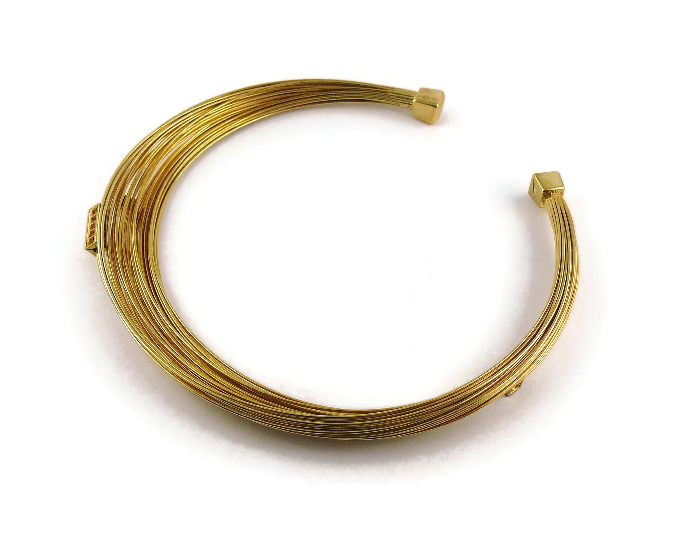 Thierry Mugler Gold Toned Bundled Wires Choker Necklace For Sale 4
