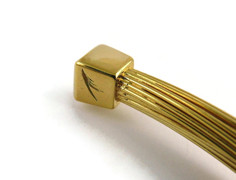 Thierry Mugler Gold Toned Bundled Wires Choker Necklace For Sale at
