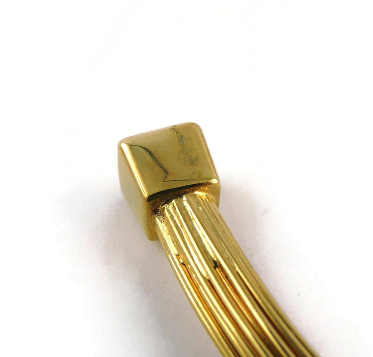 Thierry Mugler Gold Toned Bundled Wires Choker Necklace For Sale at