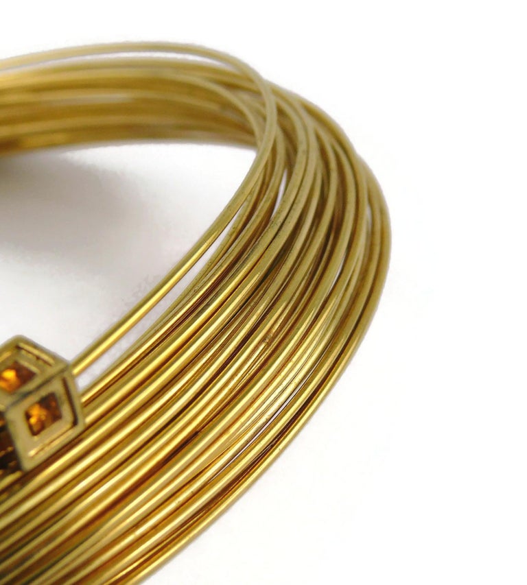 Thierry Mugler Gold Toned Bundled Wires Choker Necklace For Sale at