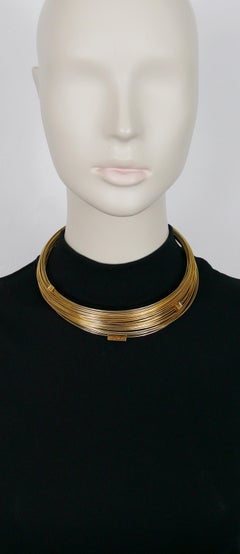 Thierry Mugler Gold Toned Bundled Wires Choker Necklace