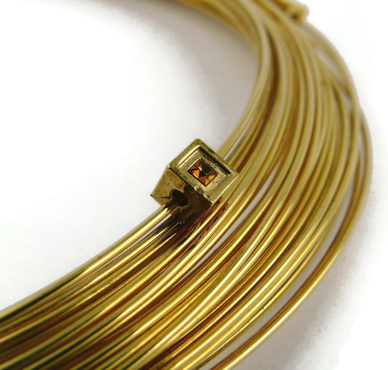 Thierry Mugler Gold Toned Bundled Wires Choker Necklace For Sale at 1stDibs