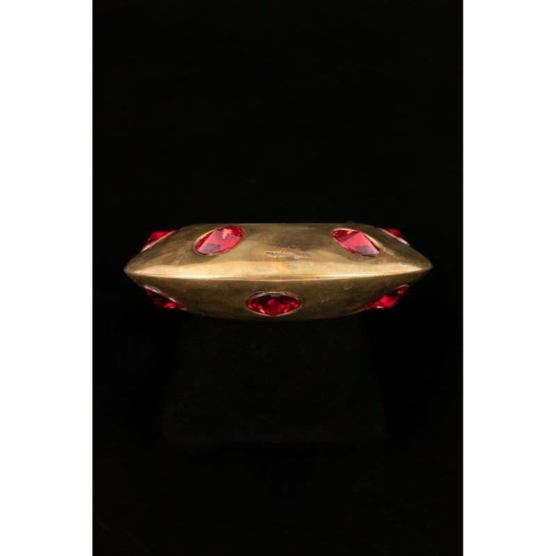 Thierry Mugler Golden Metal Bracelet, 1990s In Good Condition For Sale In SAINT-OUEN-SUR-SEINE, FR