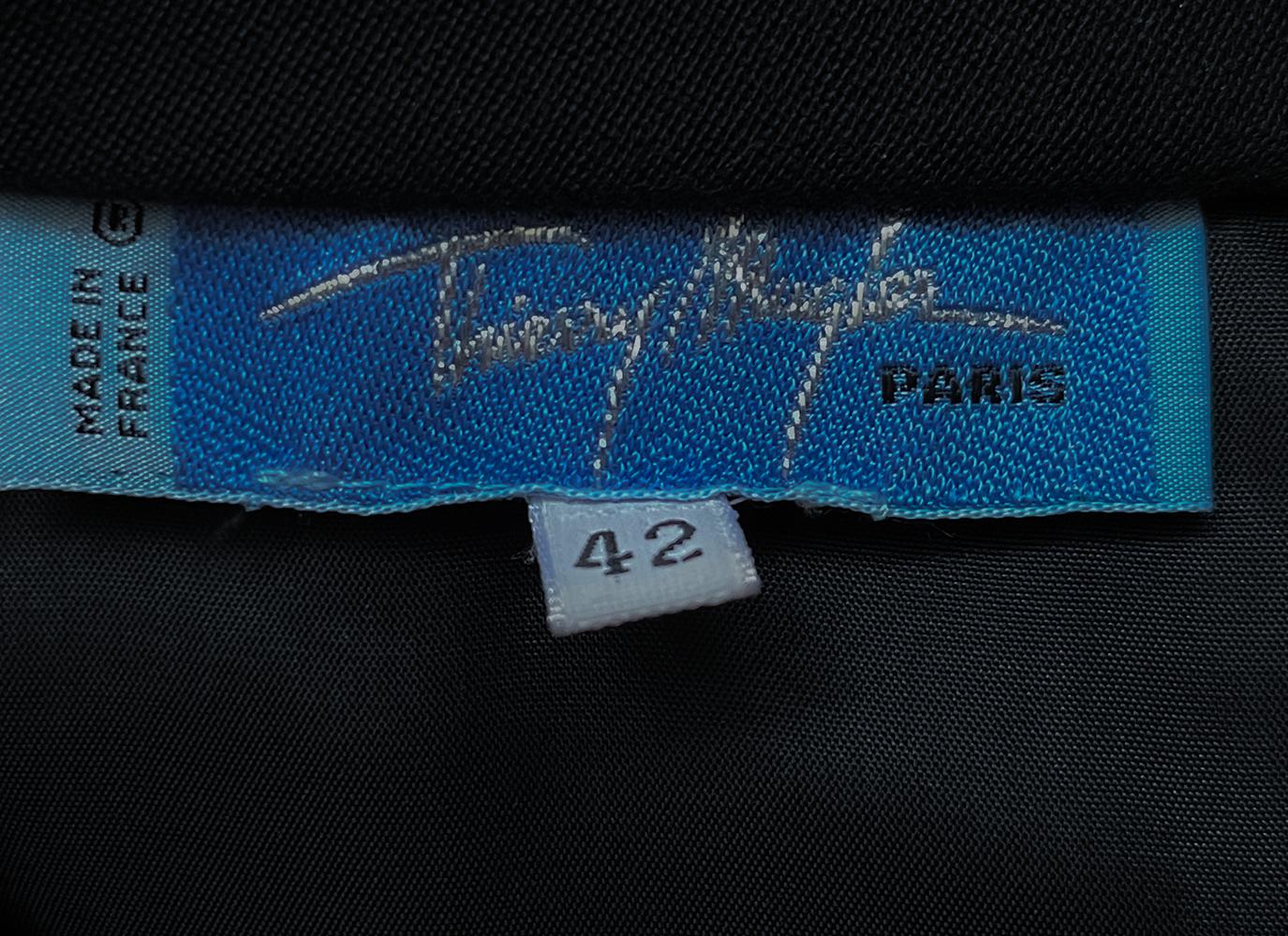 Thierry Mugler Gorgeous Suit Black Drama Collar Jewel Pearl FW 1996 Jacket Skirt For Sale 6