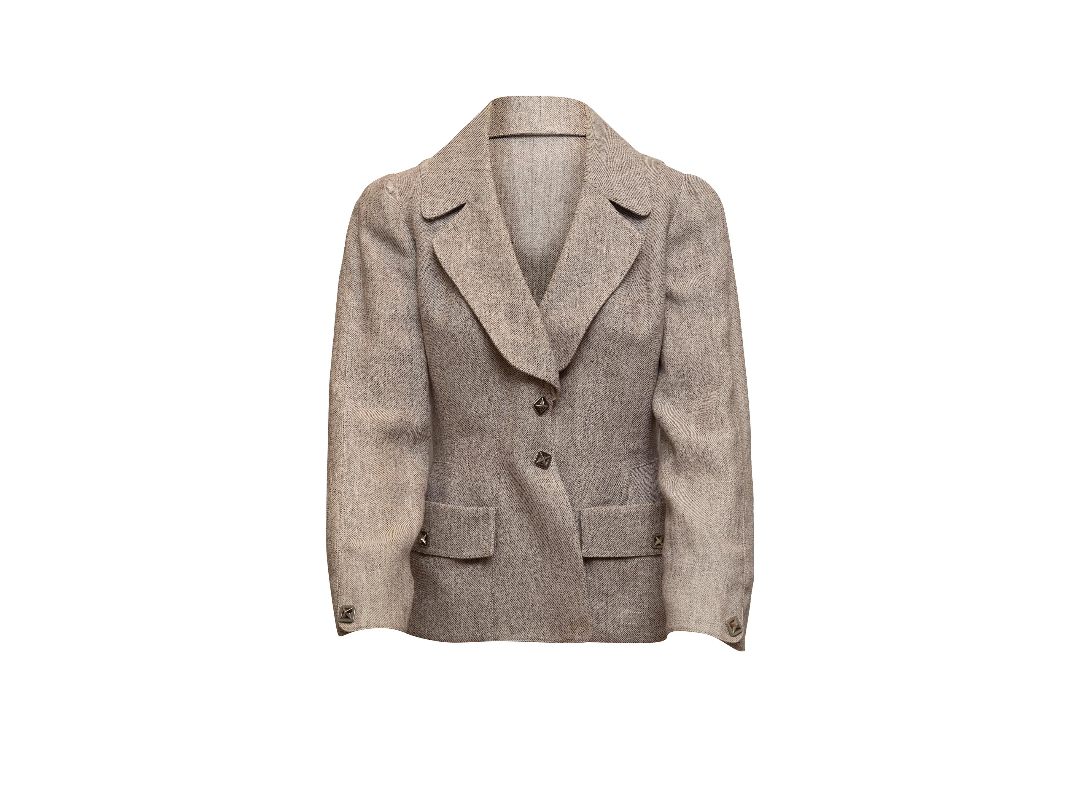 Brown Thierry Mugler Grey Linen Blazer