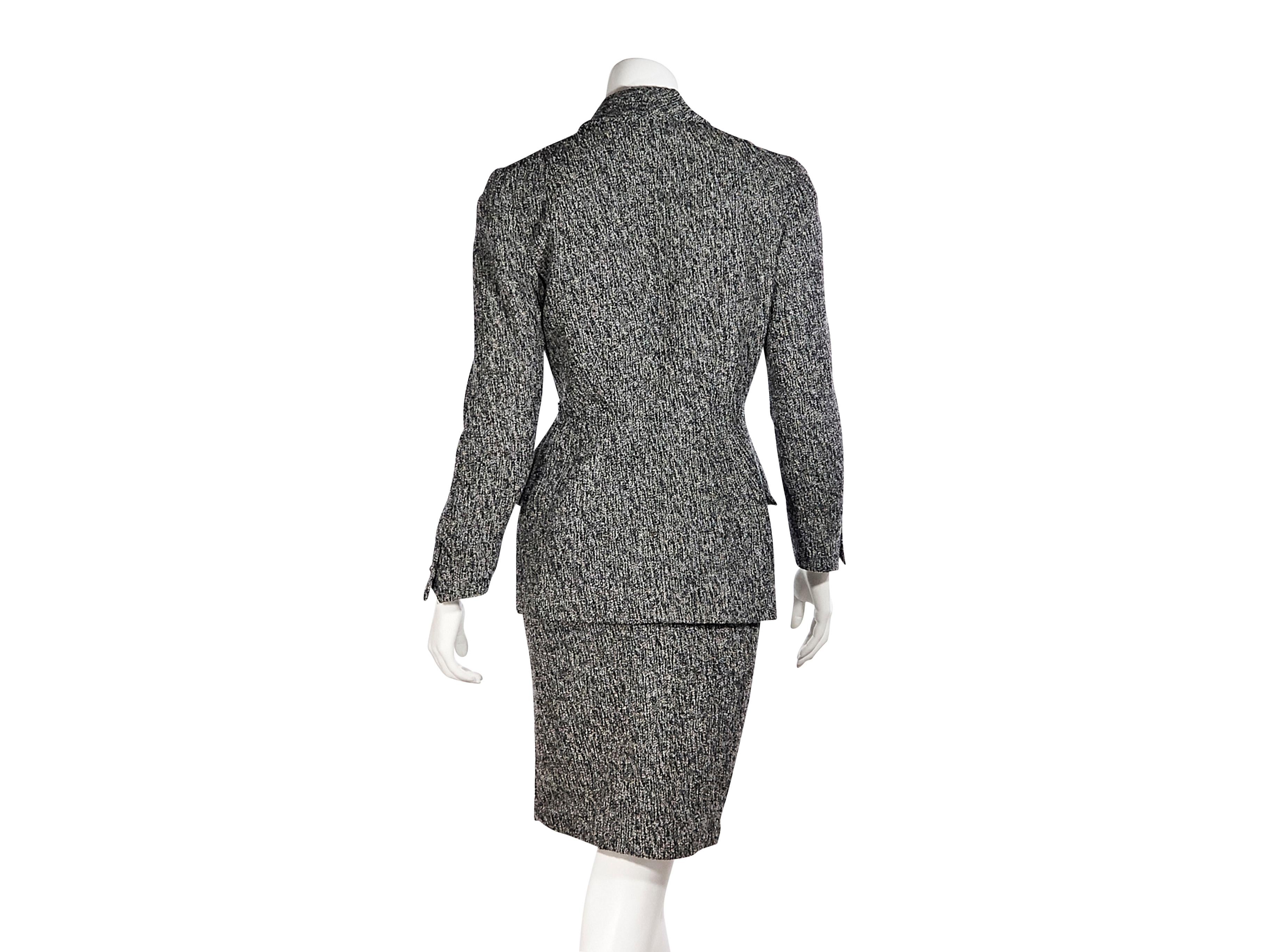 Gray Thierry Mugler Grey Textured Skirt Suit Set