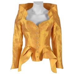 Vintage Thierry Mugler Haute Couture 1995 Cirque d'Hiver Gold Jacket worn By Kate Moss