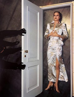 Thierry Mugler Holy Grail FW 1997 Rare Silk Suit Gold Jacket Skirt