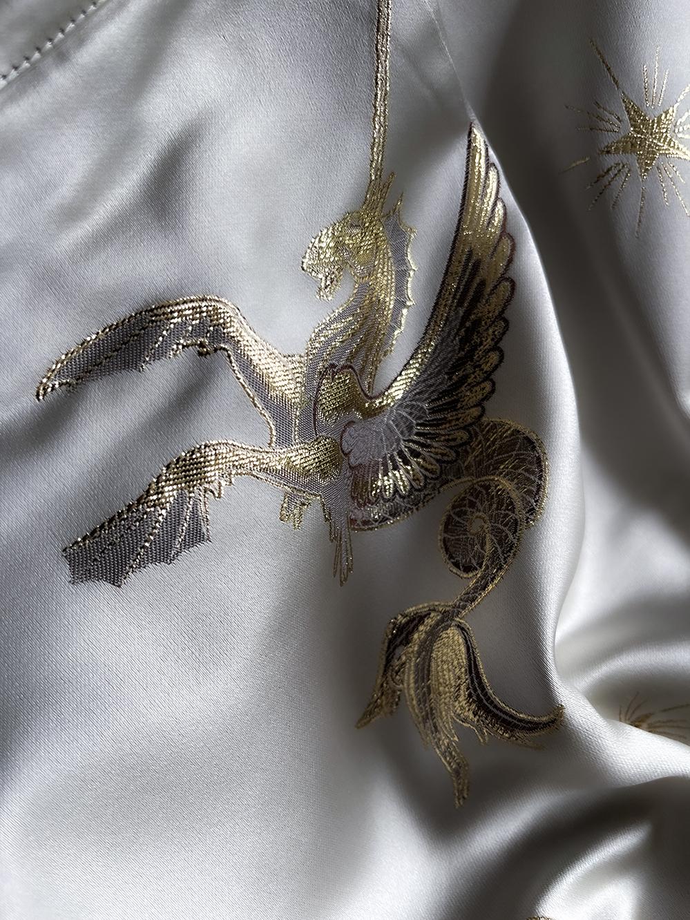 Thierry Mugler Holy Grail FW 1997 Rare Silk Suit Gold Jacket Skirt For Sale 1