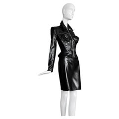 Thierry Mugler Iconic Provocateur Faux Leather Jacket Skirt Sculptural