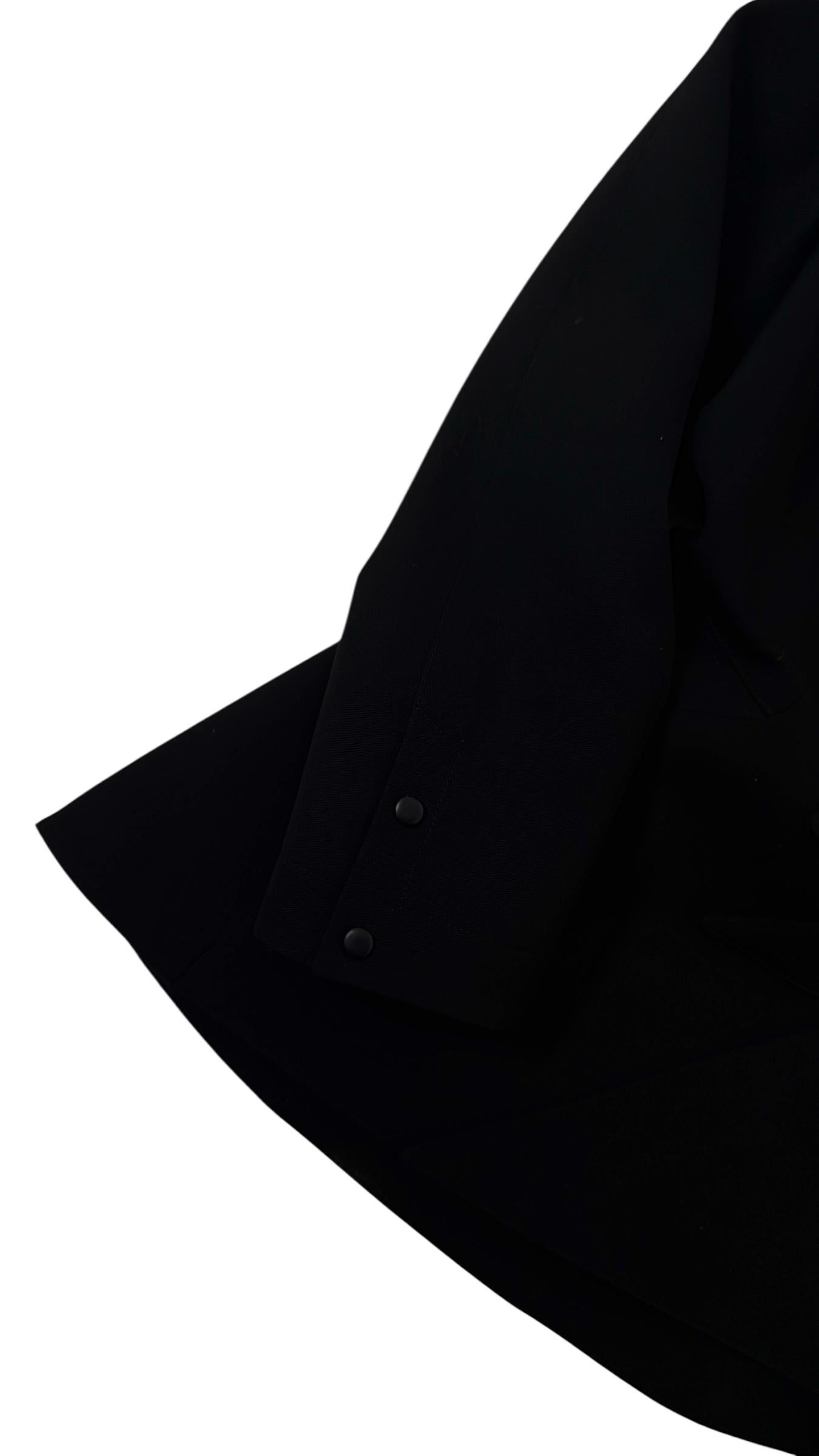 Thierry Mugler Iconic Sculptural Black Blazer with Lightning Cut Front in vendita 6