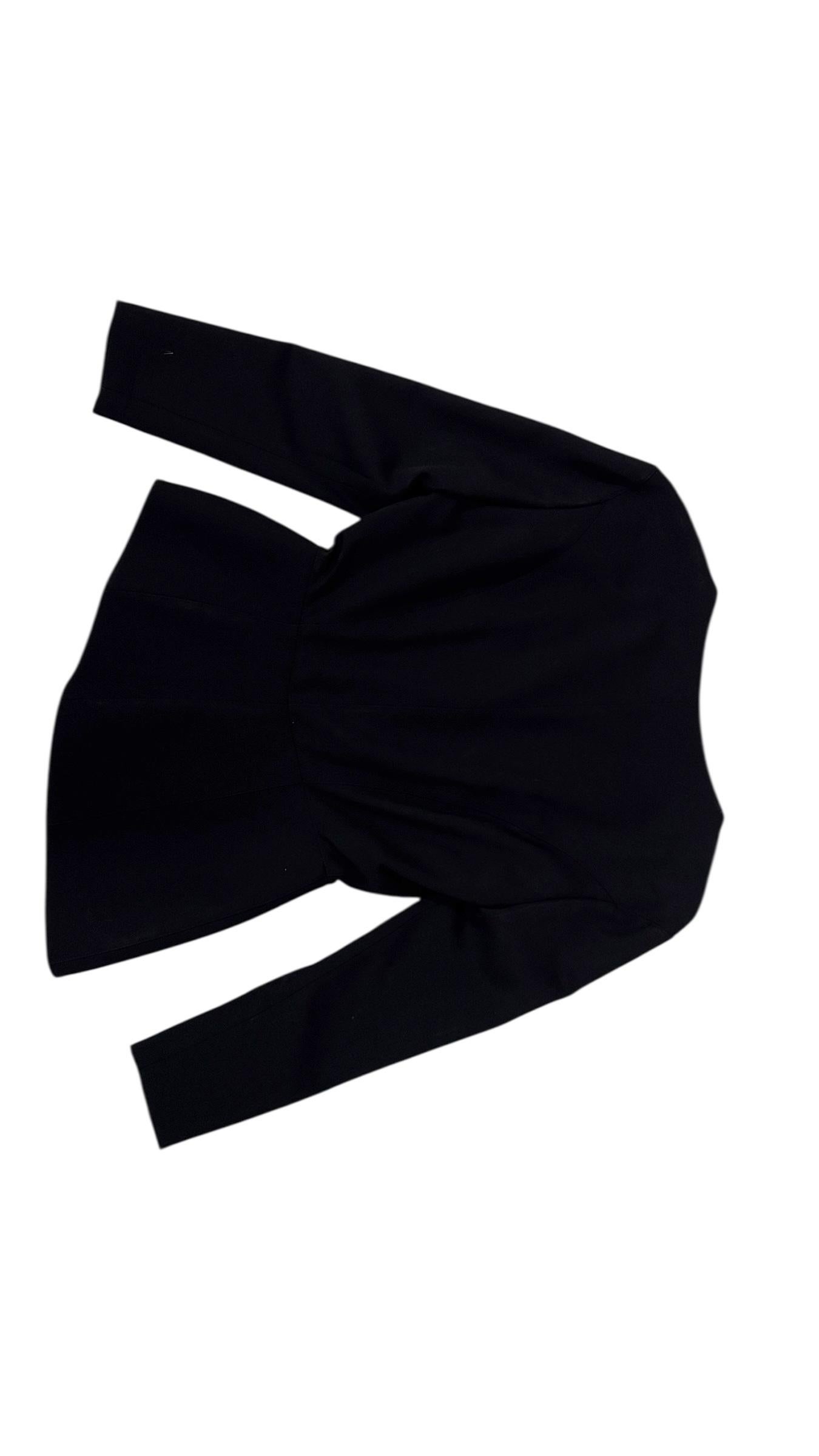 Thierry Mugler Iconic Sculptural Black Blazer with Lightning Cut Front in vendita 5