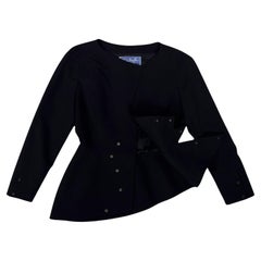 Thierry Mugler Iconic Sculptural Black Blazer with Lightning Cut Front
