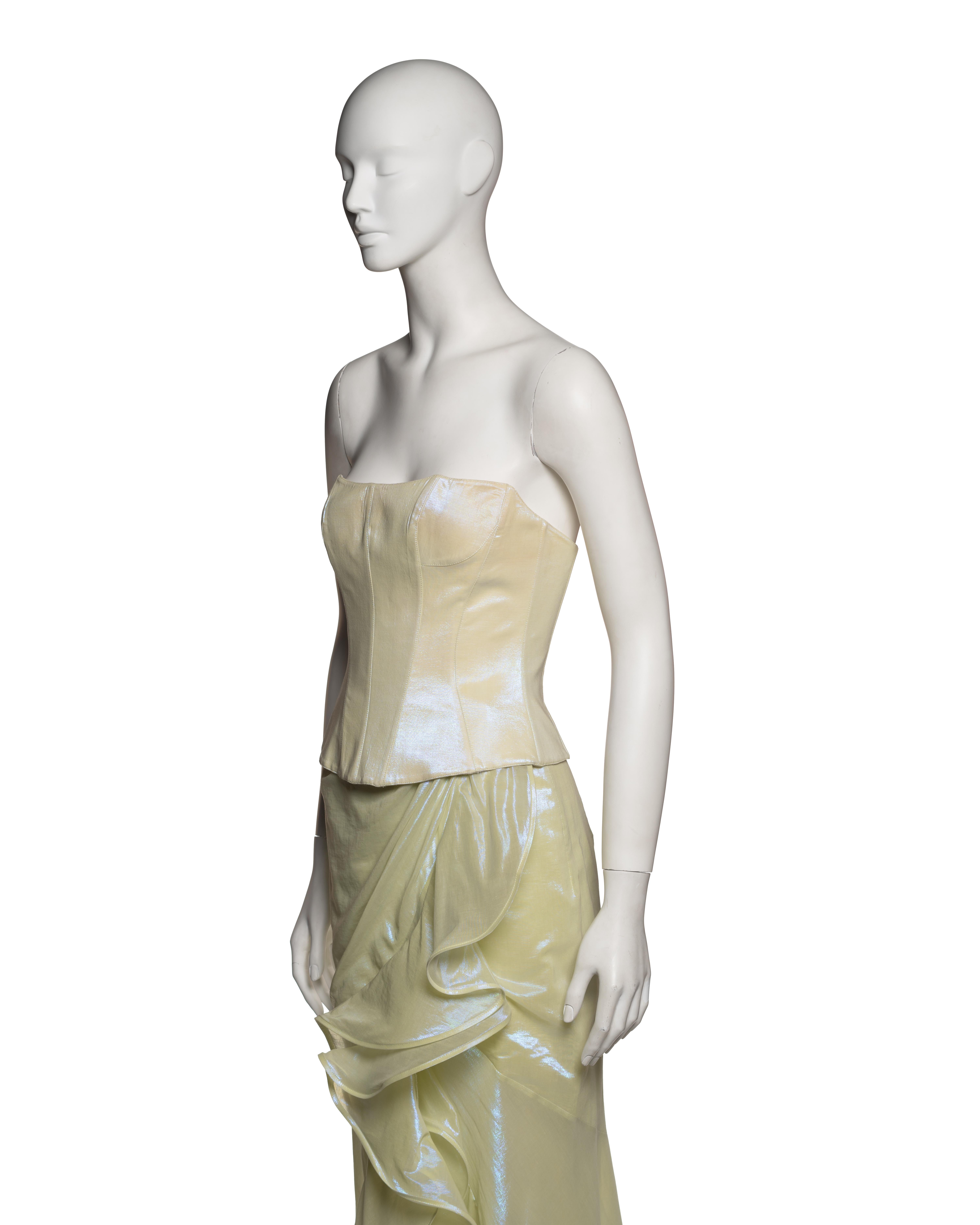 Thierry Mugler Iridescent Corset and Draped Skirt Ensemble, SS 1999 5