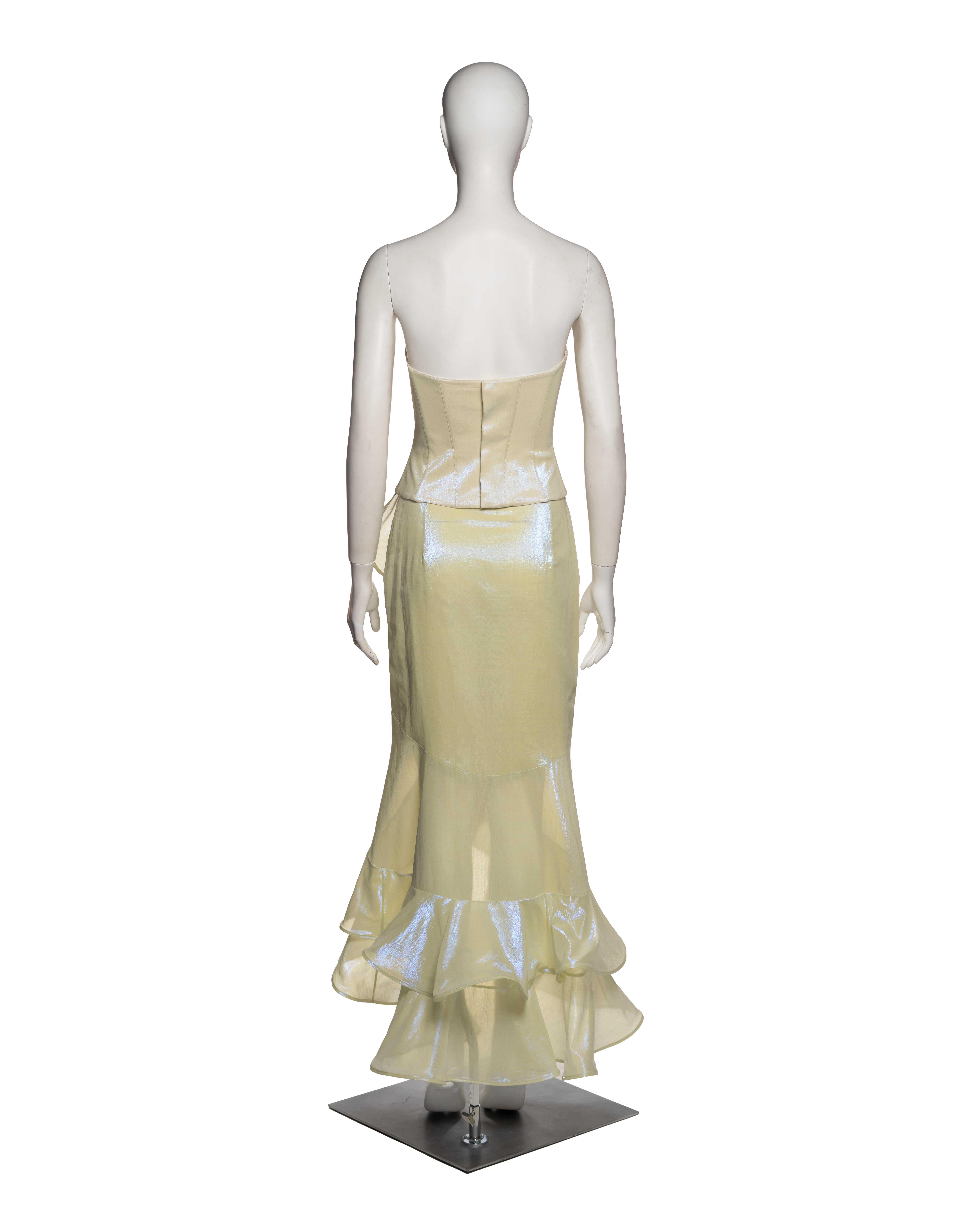 Thierry Mugler Iridescent Corset and Draped Skirt Ensemble, SS 1999 2