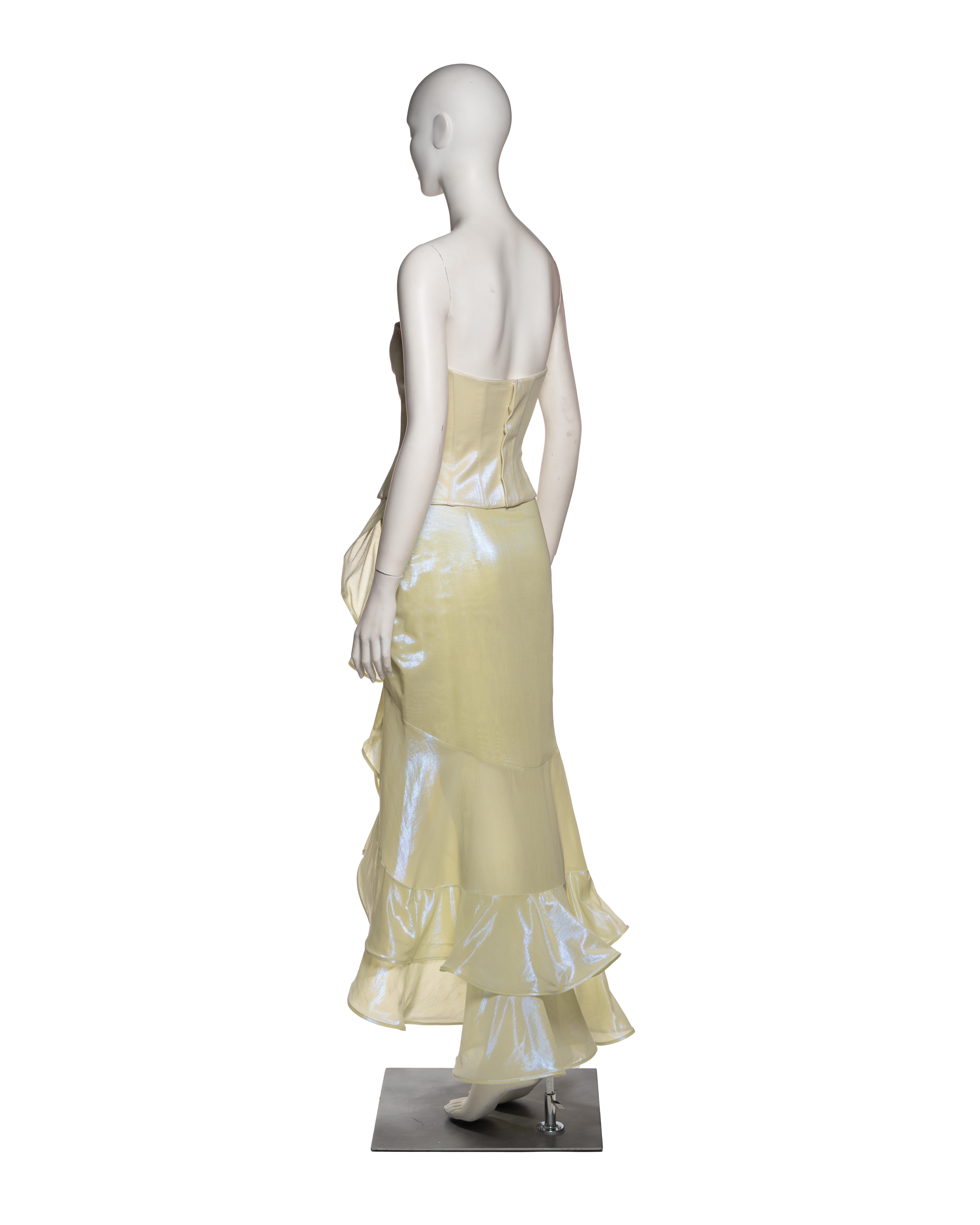 Thierry Mugler Iridescent Corset and Draped Skirt Ensemble, SS 1999 3