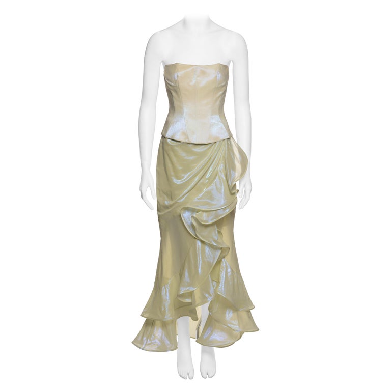 mugler draped corset dress Mugler Corset Draped Maxi Dress | Black