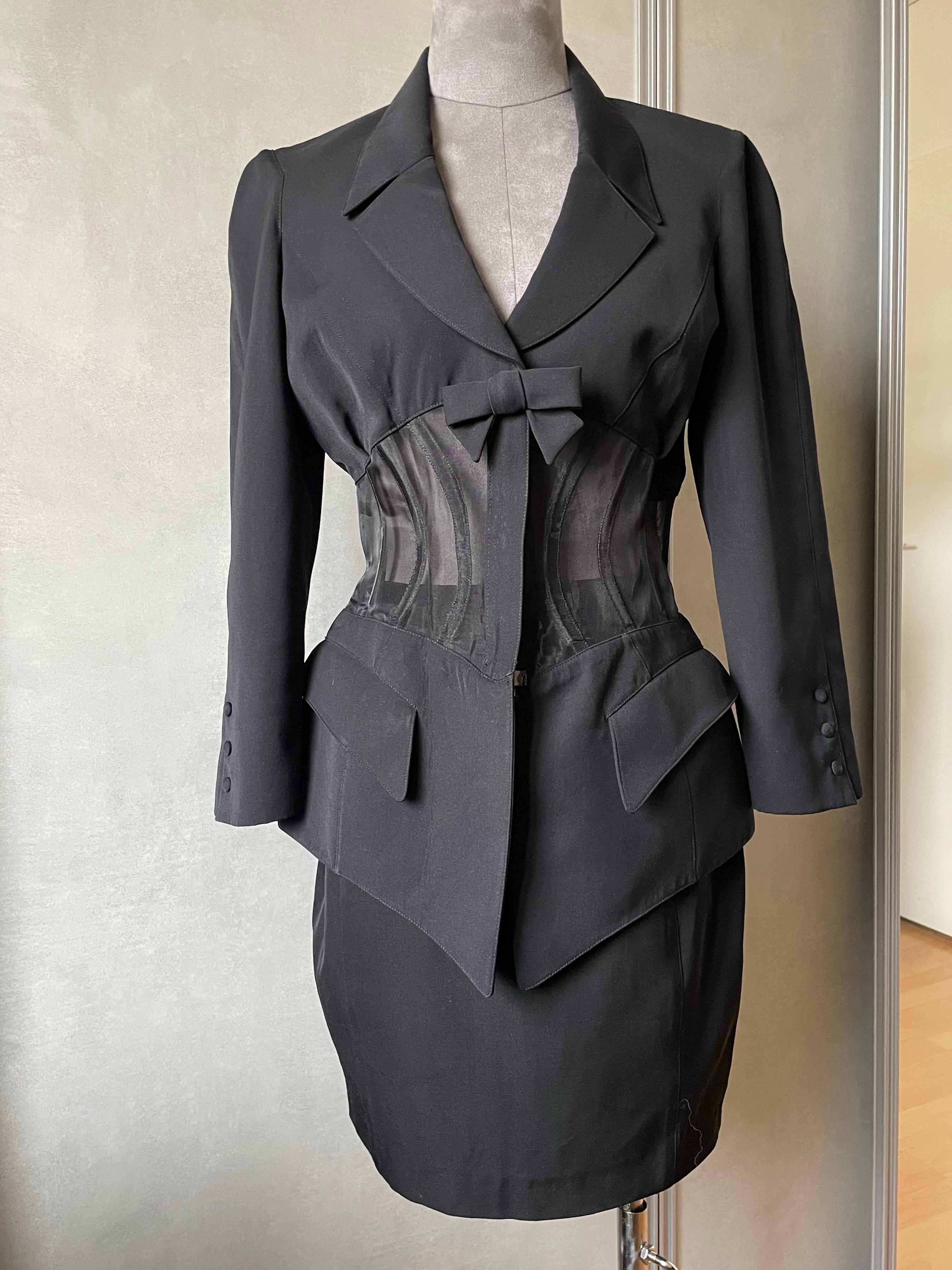 Thierry Mugler Set giacca e gonna a corsetto in vendita 3