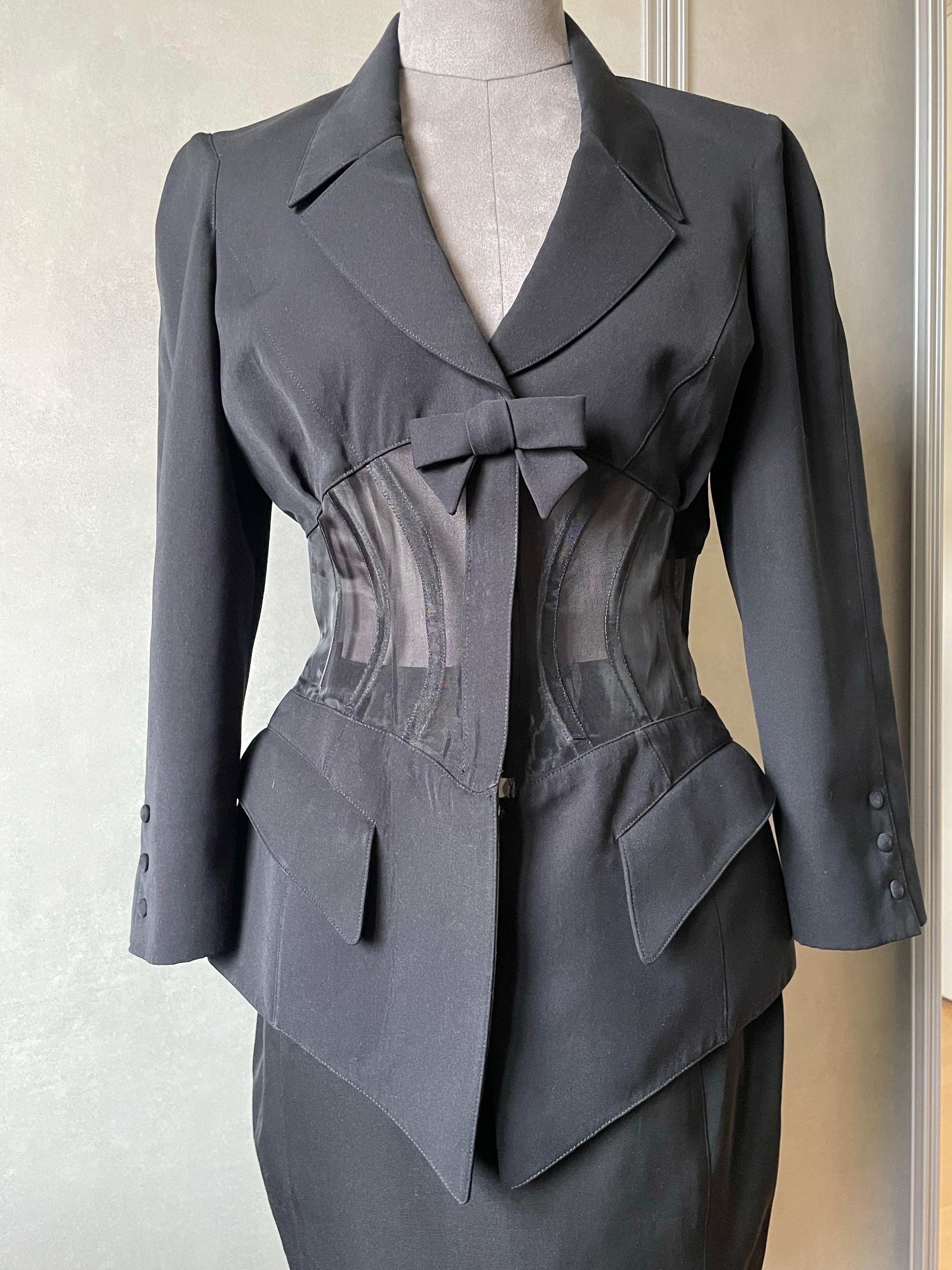 Thierry Mugler Set giacca e gonna a corsetto in vendita 4