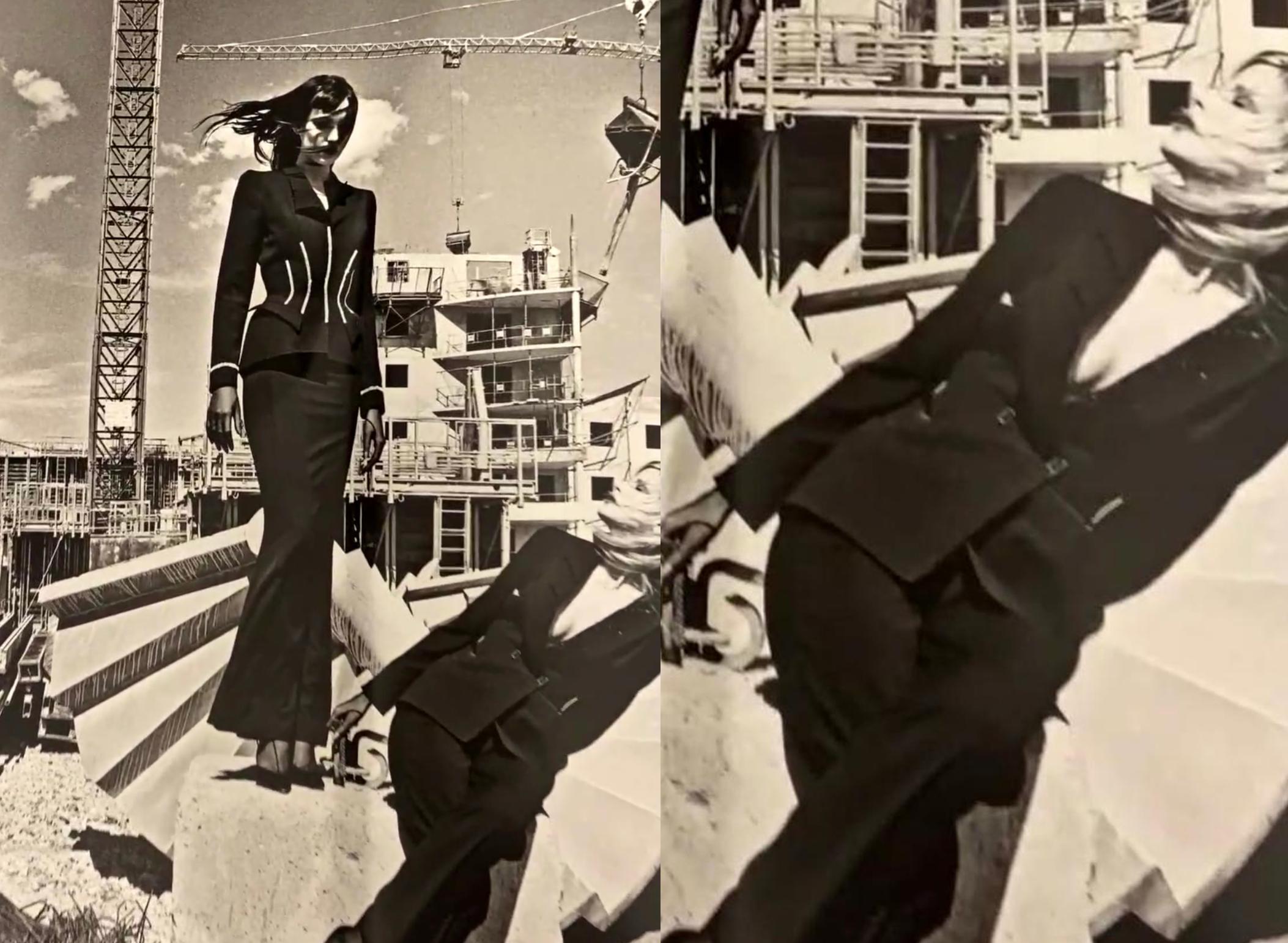 Veste Thierry Mugler FW 1998 Glamour Dramatique Noir Détails Paillettes Pour femmes en vente