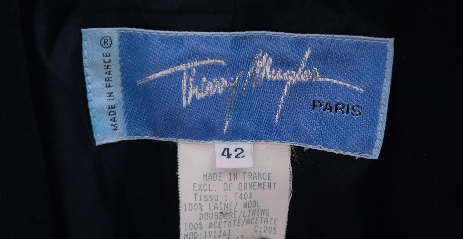 Thierry Mugler Jacke H/W 1998 Glamour Dramatische schwarze Glitterdetails im Angebot 1