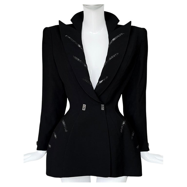 Veste Cintrée Thierry Mugler Noire Taille 40 - Occasion Très Bon état - Style Caban