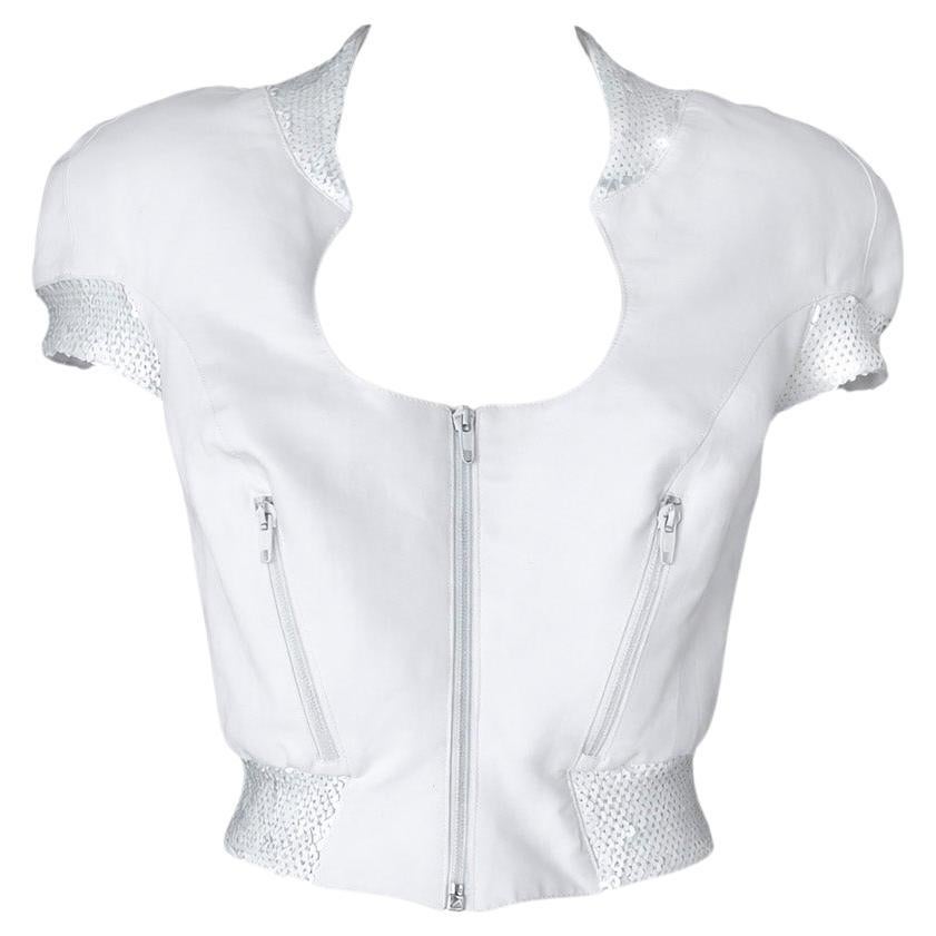 Thierry Mugler Japanese Style Sequin Embellished Crop Jacket