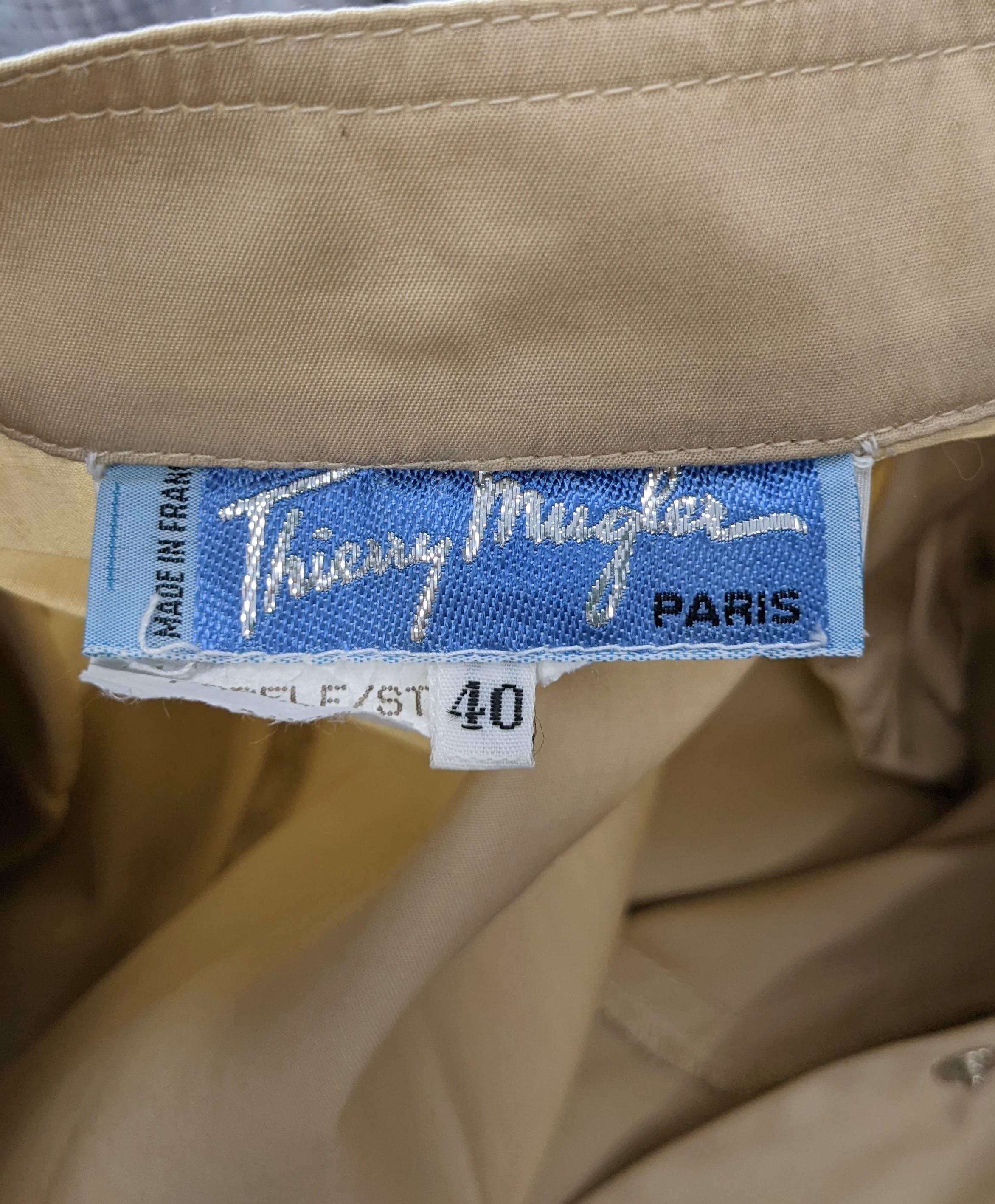 Thierry Mugler Khaki Safari Dress In Excellent Condition For Sale In New York, NY