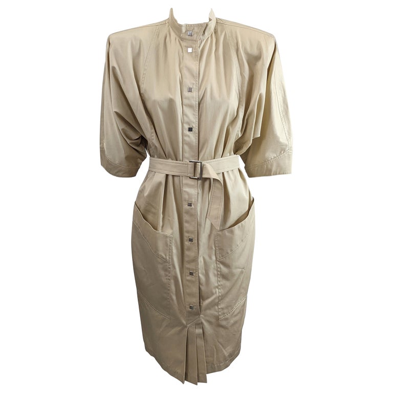 Thierry Mugler Khaki Safari Dress For Sale at 1stDibs | safari dresses for  sale, safari khaki dress, 1930's safari outfits