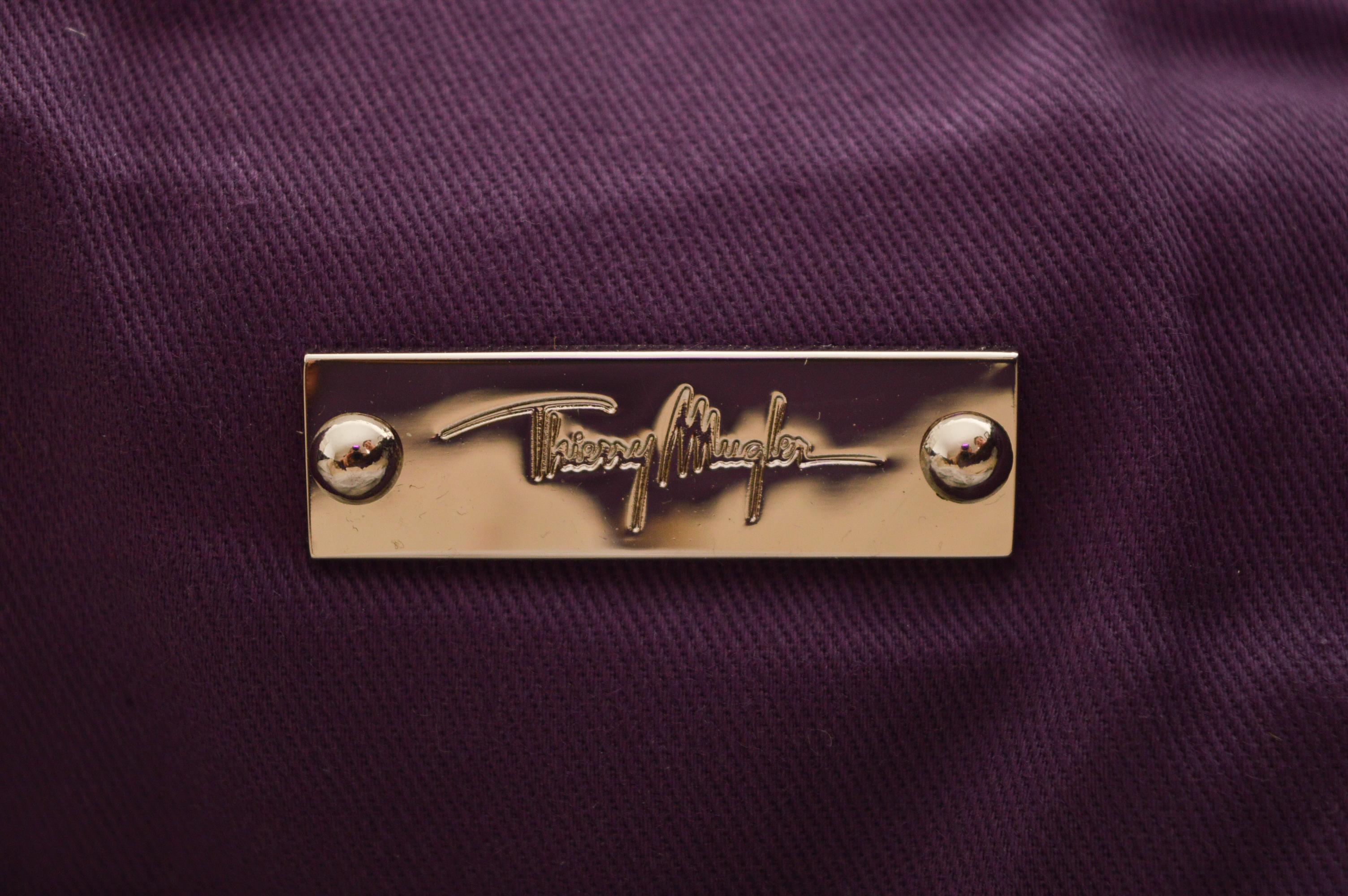 Thierry Mugler Large sacoche en jacquard marron chocolat - ordinateur portable en vente 11