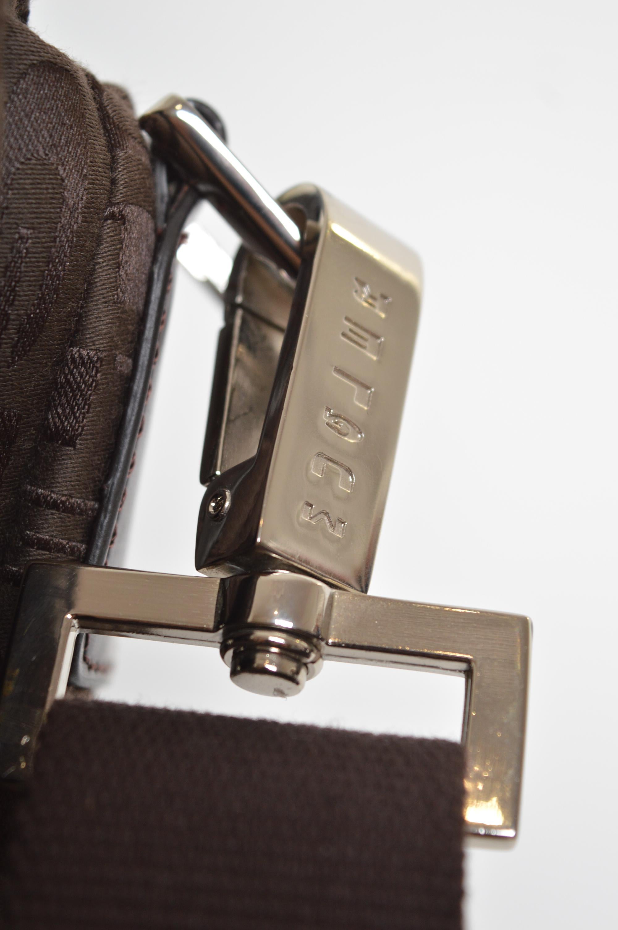 Thierry Mugler Large sacoche en jacquard marron chocolat - ordinateur portable en vente 2